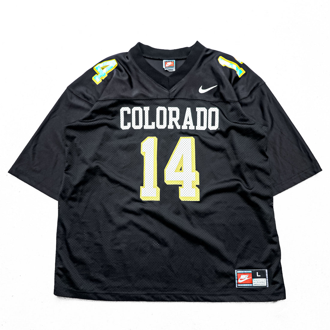 Nike Team Sports Football Jersey Black Mesh Made in USA Size L