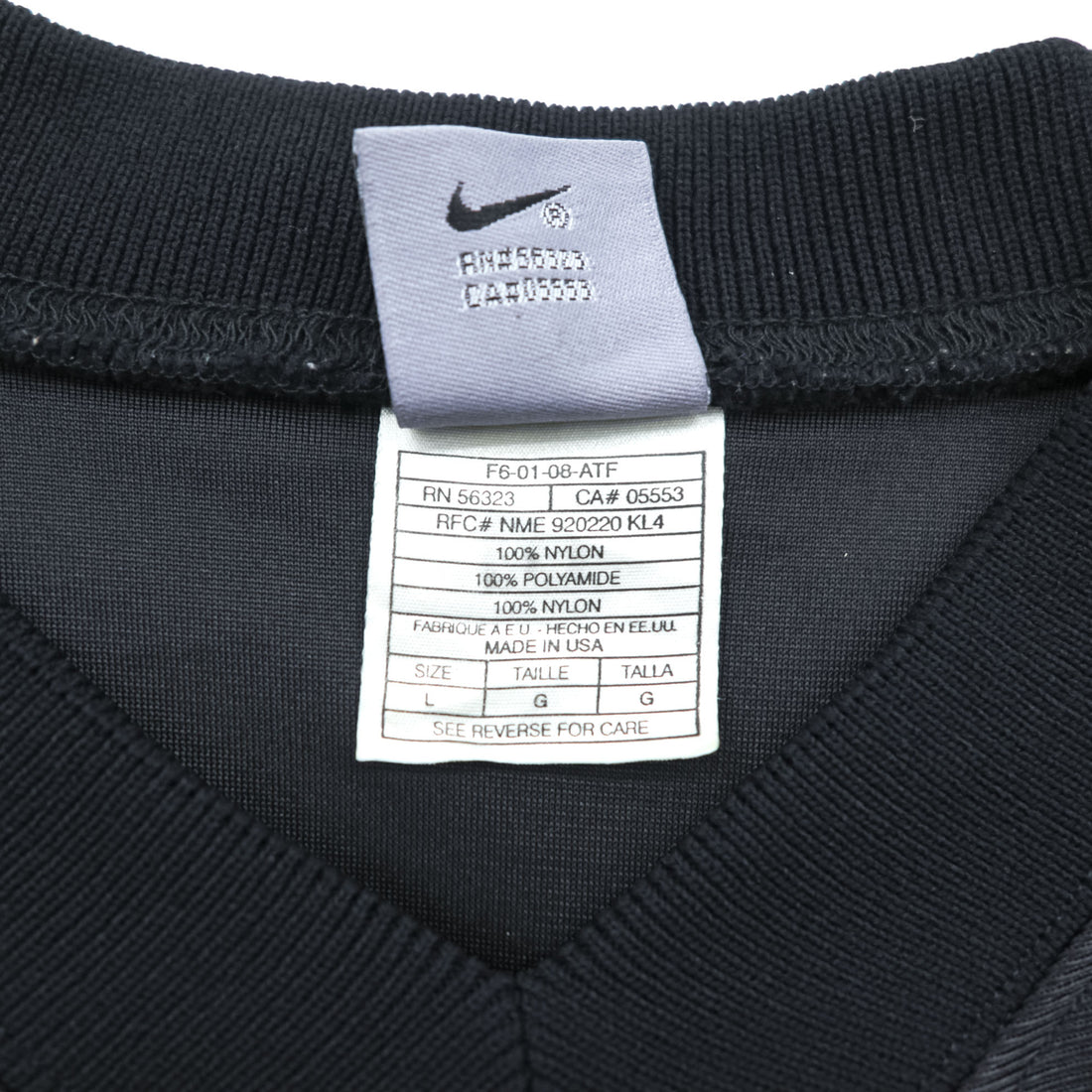 Nike Team Sports Football Jersey Black Mesh Made in USA Size L