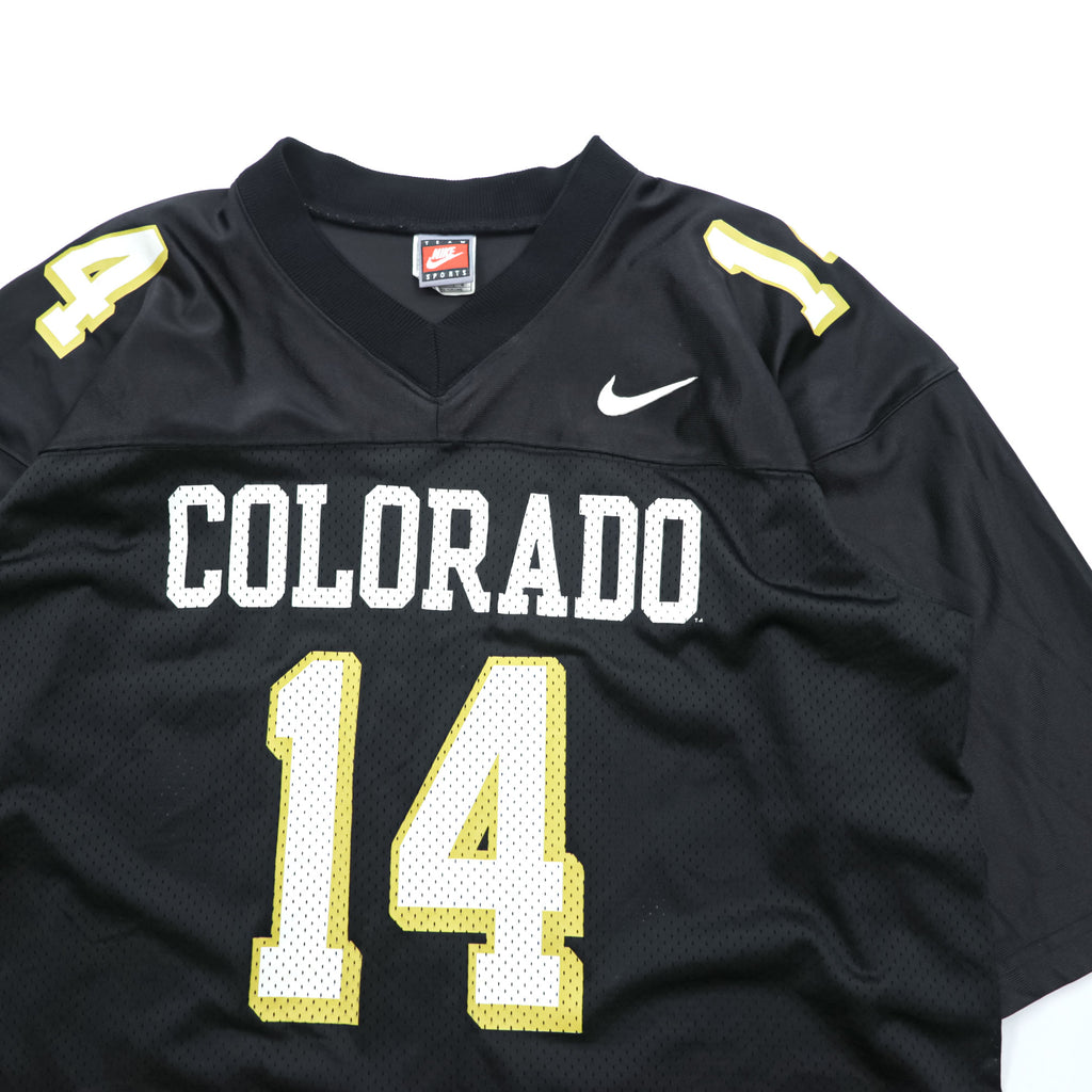 Nike Team Sports Football Jersey Black Mesh Made in USA Size L