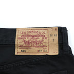 Vintage 00s Euro Levi Strauss 501 Button Fly Jeans Black L Made in Turkey 00501 0165