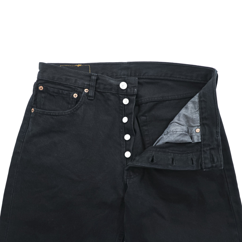 Vintage 00s Euro Levi Strauss 501 Button Fly Jeans Black L Made in Turkey 00501 0165