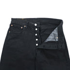 Vintage 00s Euro Levi Strauss 501 Button Fly Jeans Black L Made in Turkey 00501 0165