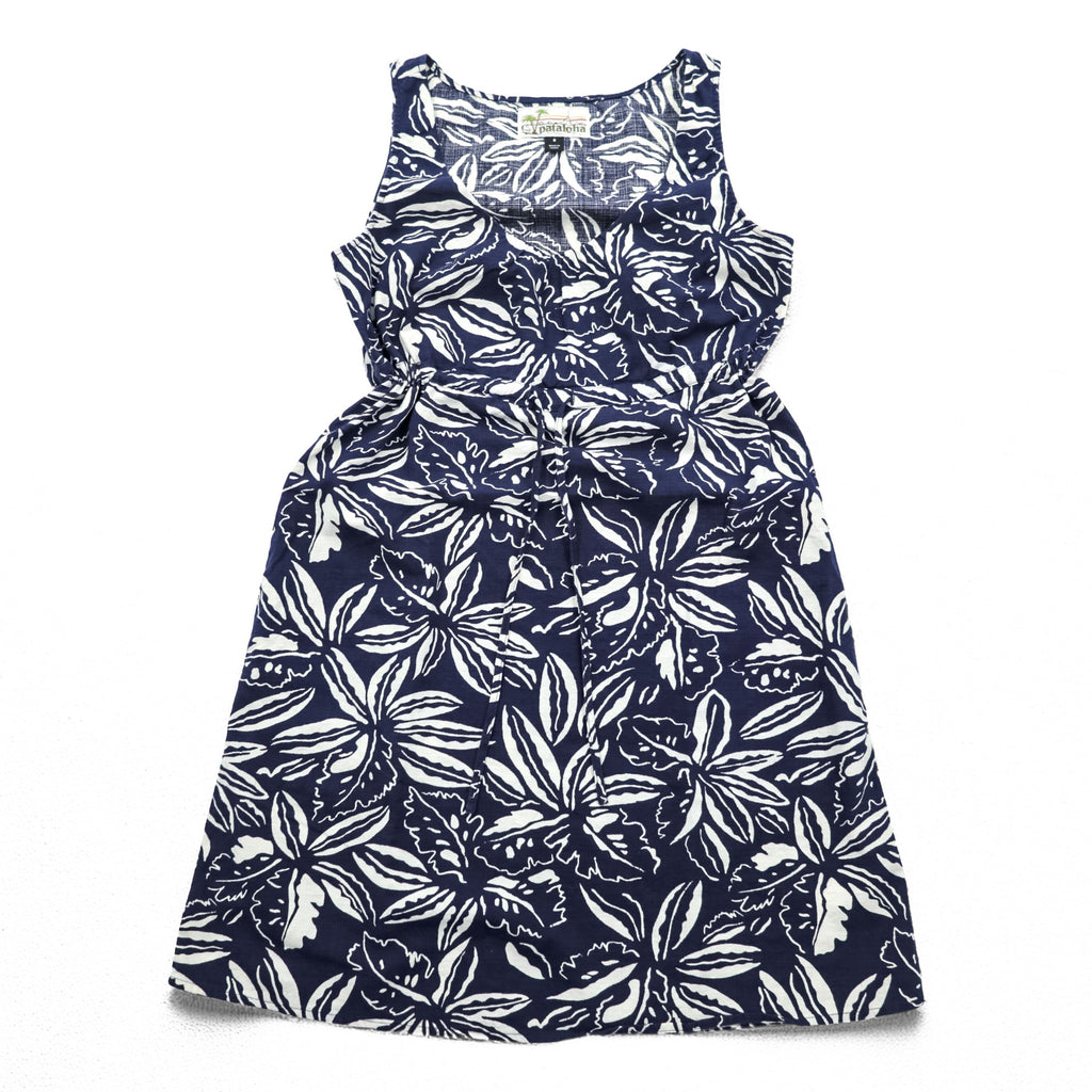Patagonia パタロハ Pataloha ノースリーブ ワンピース XS ブルー 花柄 ボタニカル 総柄 Limited Edition 58995