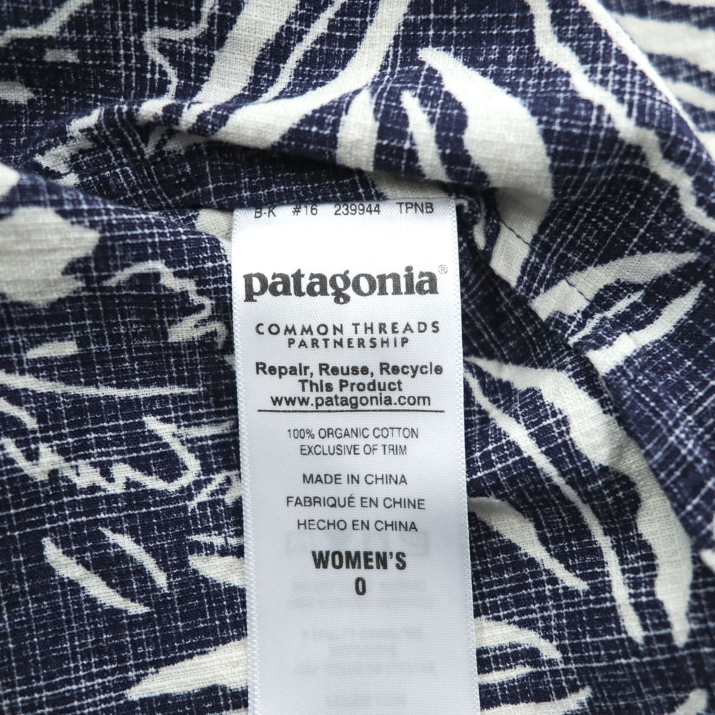 Patagonia パタロハ Pataloha ノースリーブ ワンピース XS ブルー 花柄 ボタニカル 総柄 Limited Edition 58995