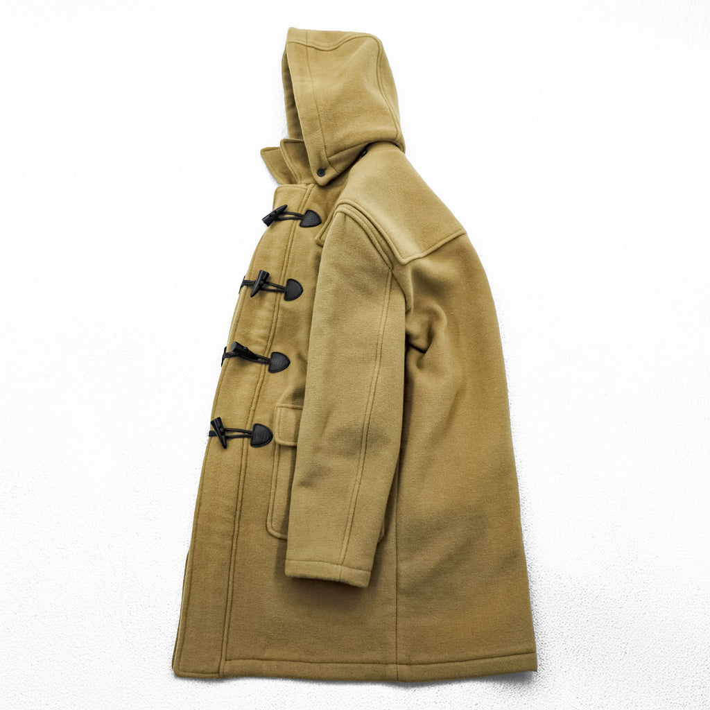 Brooks Brothers 346 ジップアップ ダッフルコート 170 L メルトンウール キャメル ブラウン フード着脱 タータンチェック裏地