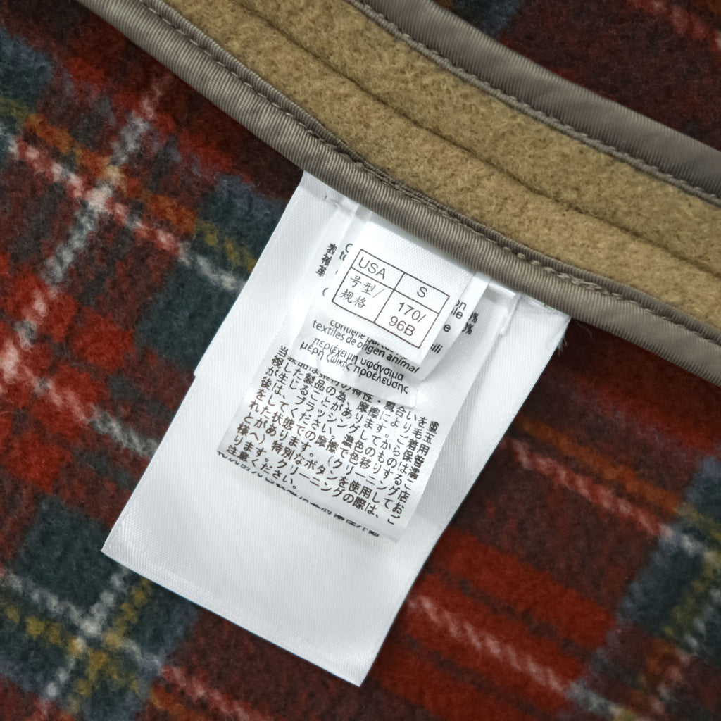 Brooks Brothers 346 ジップアップ ダッフルコート 170 L メルトンウール キャメル ブラウン フード着脱 タータンチェック裏地