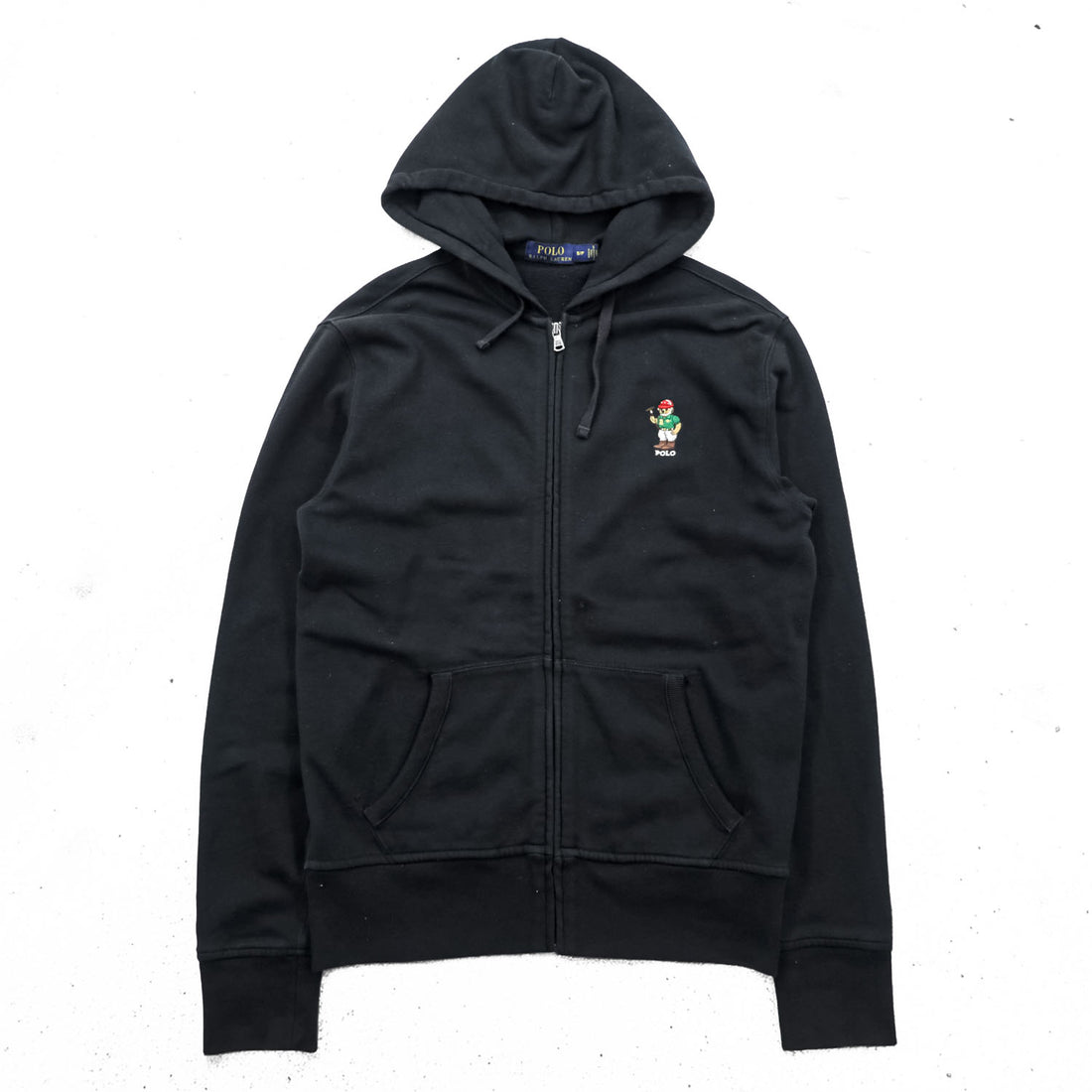 Polo Ralph Lauren Zip Up Hoodie S Black brushed lining Polo Bear