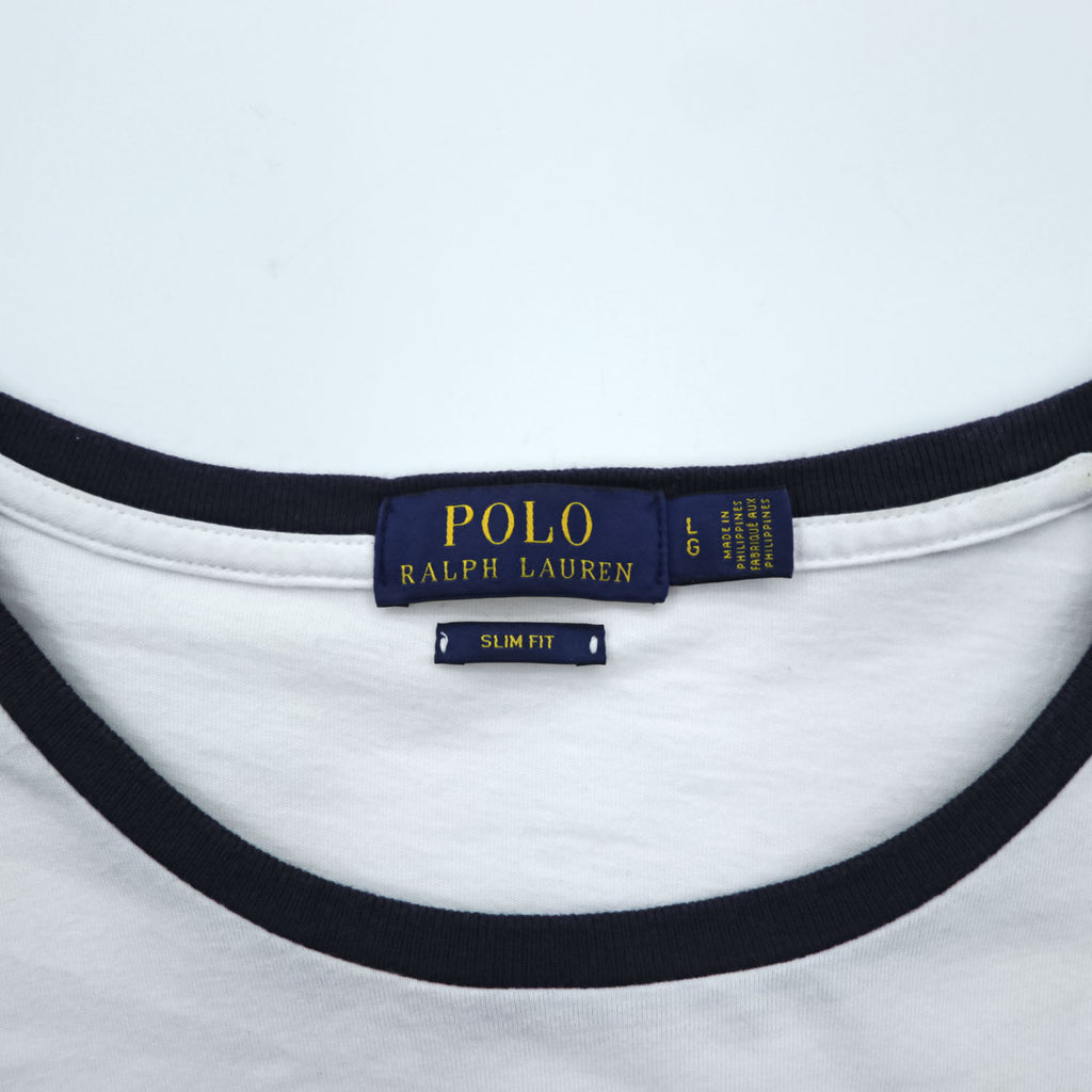 Polo Ralph Lauren Polo Bear Sailor Captain Ringer T-Shirt White Navy Slim Fit