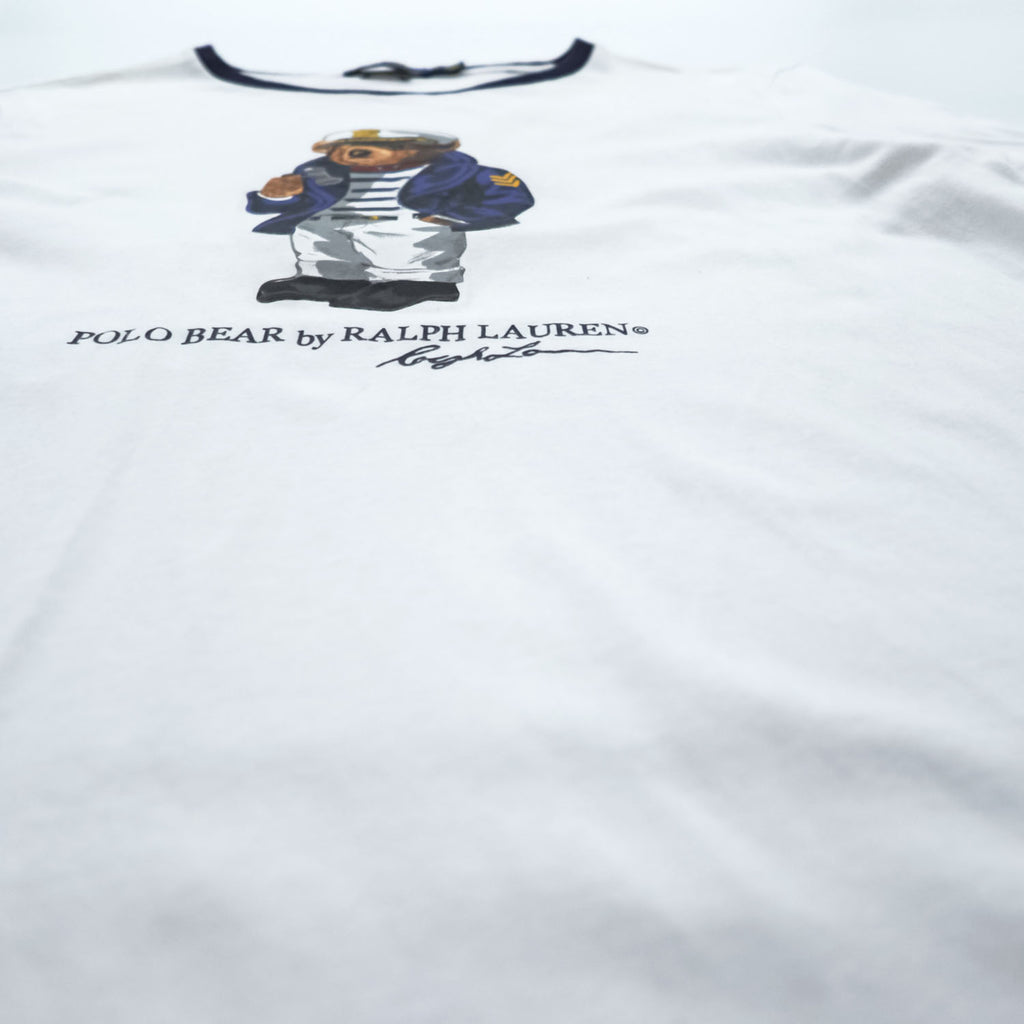 Polo Ralph Lauren Polo Bear Sailor Captain Ringer T-Shirt White Navy Slim Fit
