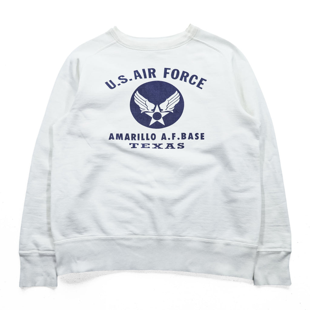BUZZ RICKSON'S 日本製 U.S.AIR FORCE スウェット トレーナー L ホワイト 染み込みプリント コットン