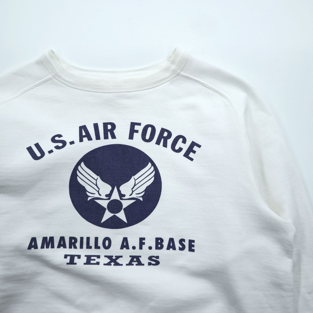 BUZZ RICKSON'S 日本製 U.S.AIR FORCE スウェット トレーナー L ホワイト 染み込みプリント コットン