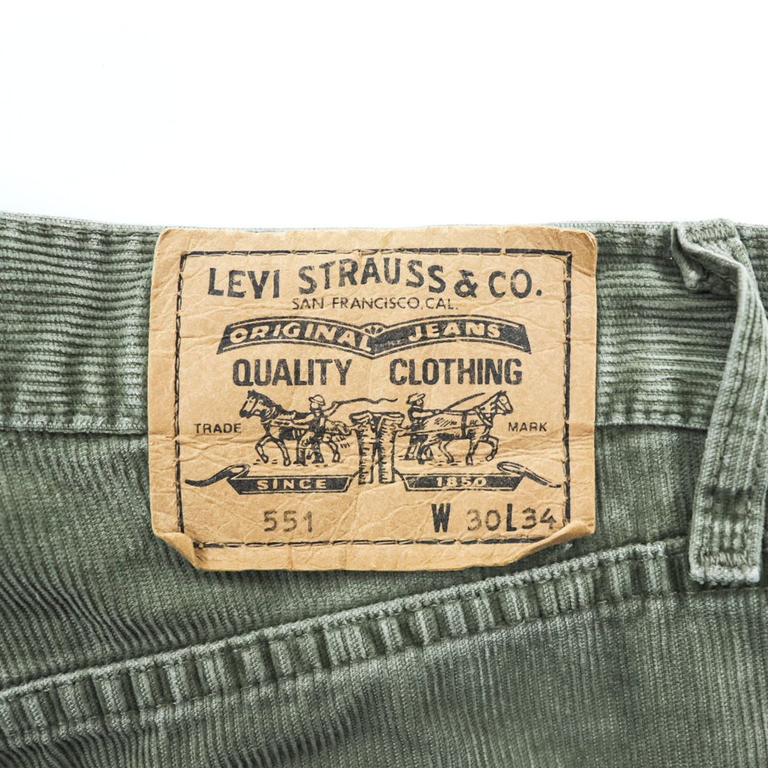 Levi's 90年代 ヴィンテージ ユーロリーバイス 551 コーデュロイパンツ M カーキ 白タブ ボタンフライ 551 6970 クロアチア製