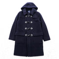 Brooks Brothers Zip-up Duffle Coat, Size L, Melton Wool Navy, Detachable Hoodie, 346