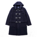 Brooks Brothers Zip-up Duffle Coat, Size L, Melton Wool Navy, Detachable Hoodie, 346