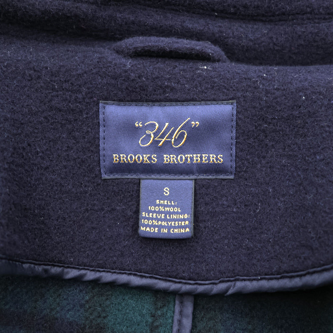 Brooks Brothers Zip-up Duffle Coat, Size L, Melton Wool Navy, Detachable Hoodie, 346