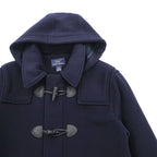 Brooks Brothers Zip-up Duffle Coat, Size L, Melton Wool Navy, Detachable Hoodie, 346