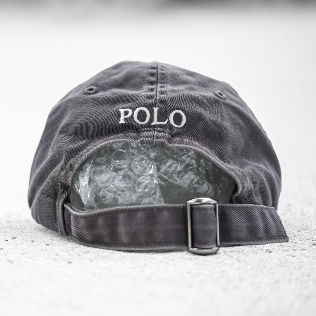 Polo Ralph Lauren cap, gray, small pony logo embroidery, vintage finish.