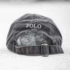 Polo Ralph Lauren cap, gray, small pony logo embroidery, vintage finish.