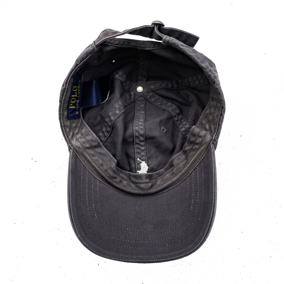 Polo Ralph Lauren cap, gray, small pony logo embroidery, vintage finish.