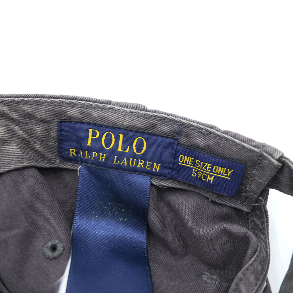 Polo Ralph Lauren cap, gray, small pony logo embroidery, vintage finish.