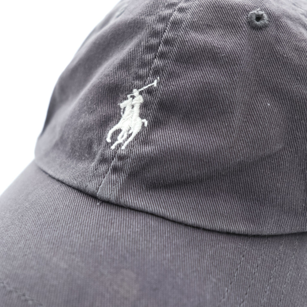 Polo Ralph Lauren cap, gray, small pony logo embroidery, vintage finish.