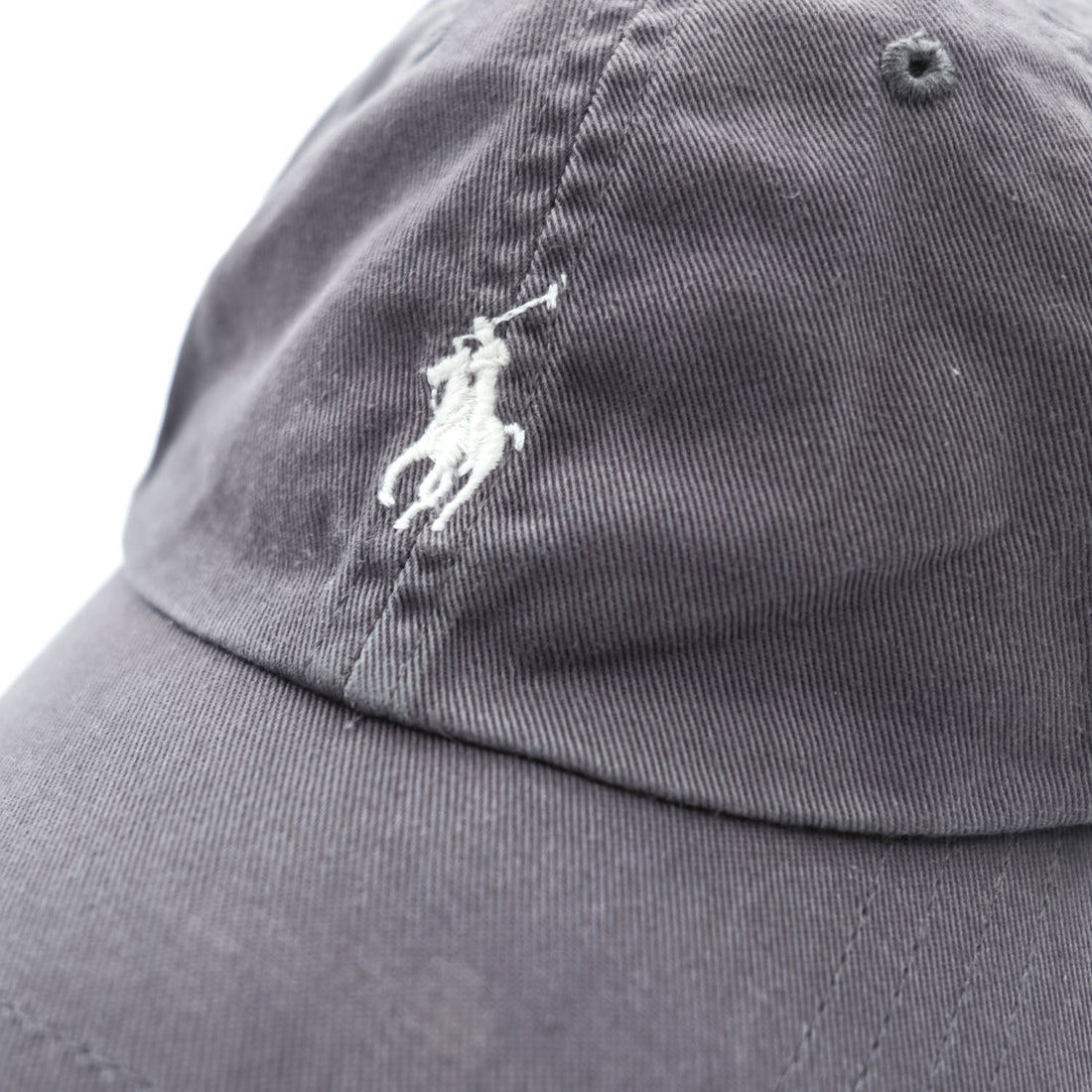 Polo Ralph Lauren cap, gray, small pony logo embroidery, vintage finish.