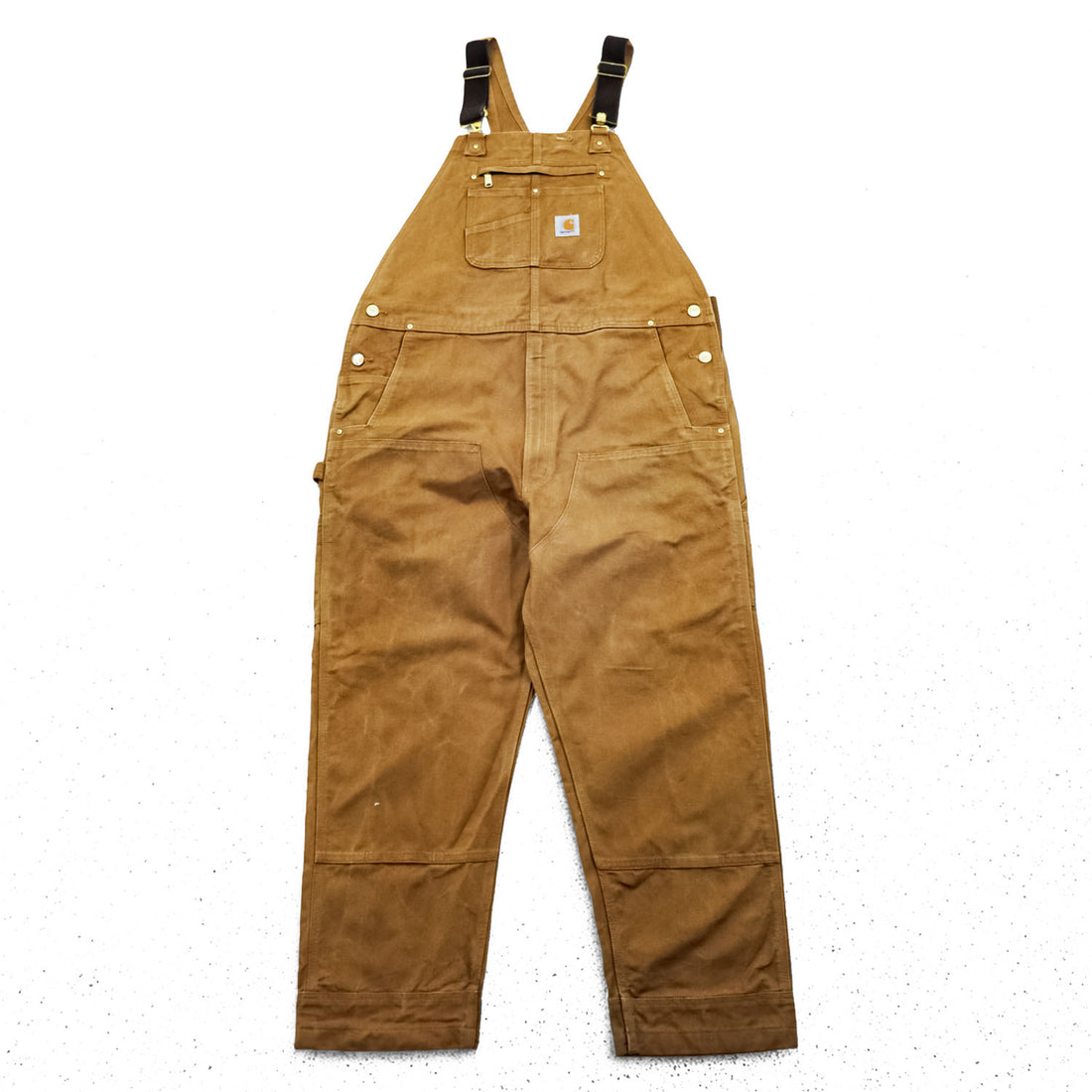 Carhartt ビッグサイズ R01-M ダック ビブ オーバーオール キャメル ブラウン ダブルニー コットン キャンバス Relaxed Fit メキシコ製 W42 L32 3XL