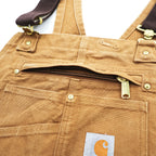 Carhartt ビッグサイズ R01-M ダック ビブ オーバーオール キャメル ブラウン ダブルニー コットン キャンバス Relaxed Fit メキシコ製 W42 L32 3XL