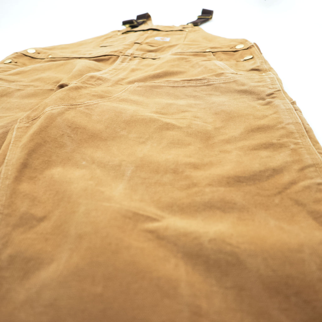 Carhartt ビッグサイズ R01-M ダック ビブ オーバーオール キャメル ブラウン ダブルニー コットン キャンバス Relaxed Fit メキシコ製 W42 L32 3XL