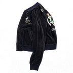 BY GLADHAND HOTSY TOTSY Pile Souvenir Jacket Black Embroidered Hula Girl Japan XL