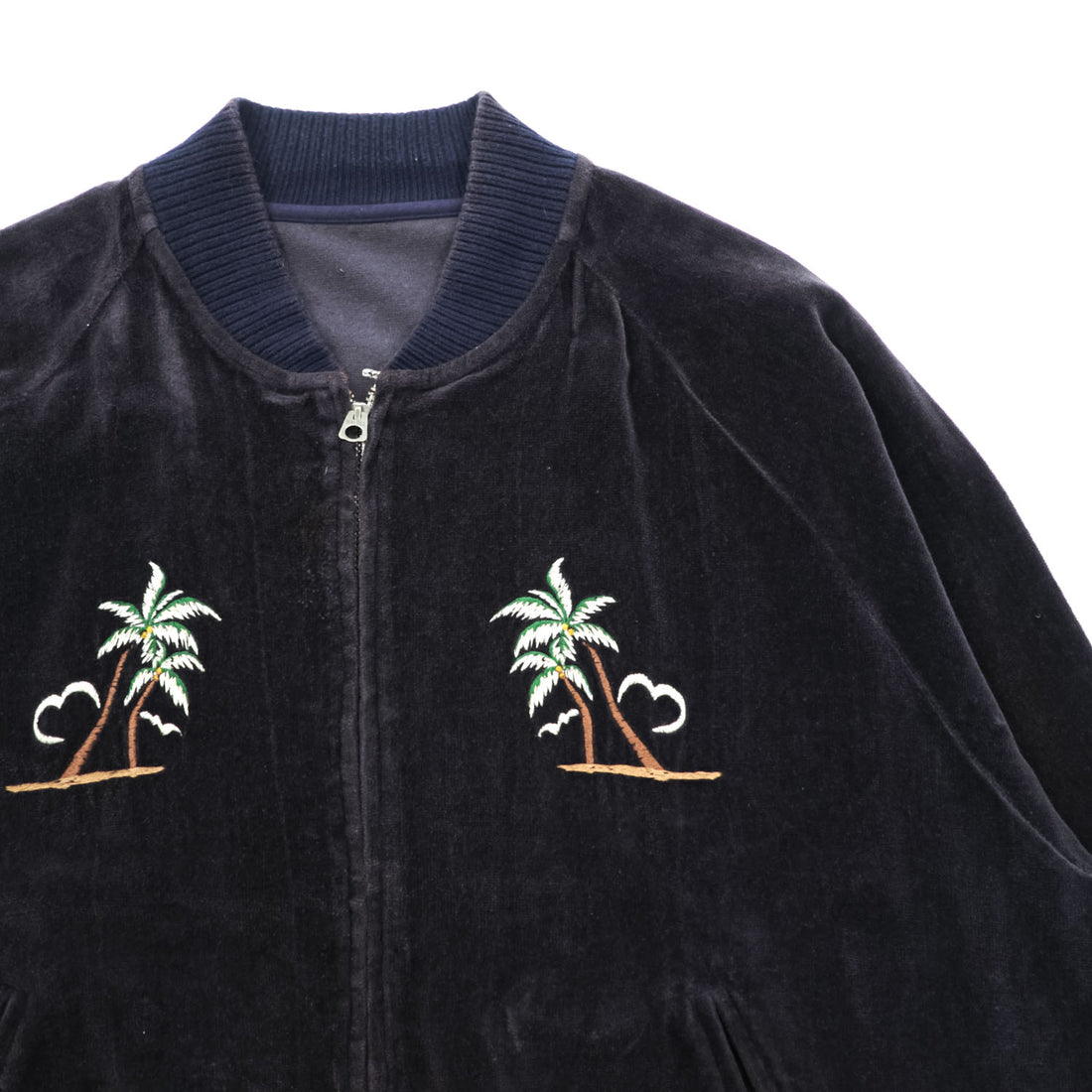 BY GLADHAND HOTSY TOTSY Pile Souvenir Jacket Black Embroidered Hula Girl Japan XL