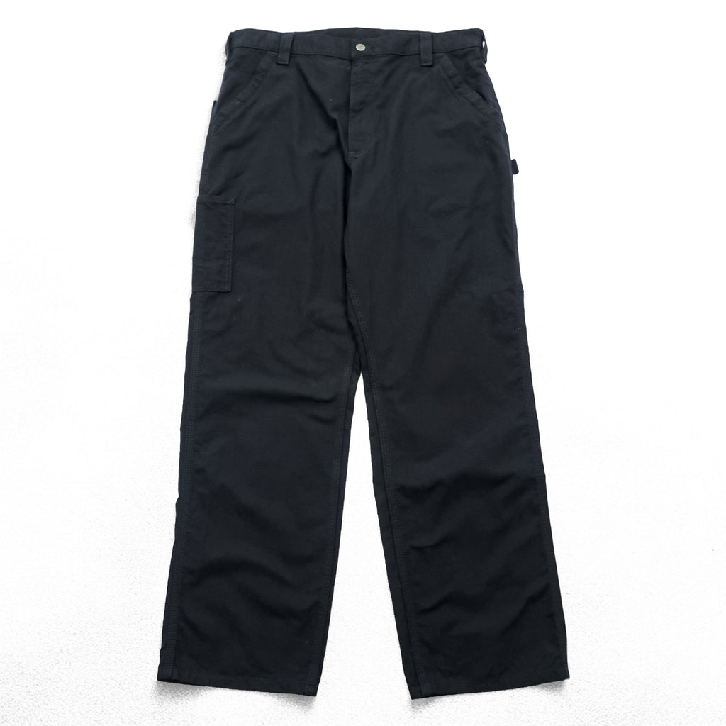 Carhartt B151 BLK Black Canvas Carpenter Work Pants Loose Original Fit Made in Mexico 38x32