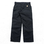 Carhartt B151 BLK Black Canvas Carpenter Work Pants Loose Original Fit Made in Mexico 38x32