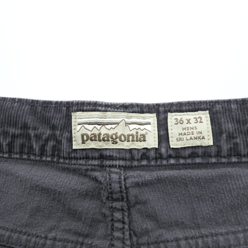 Patagonia Corduroy Pants Charcoal Gray Organic Cotton Straight Leg 36x32 Made in Sri Lanka