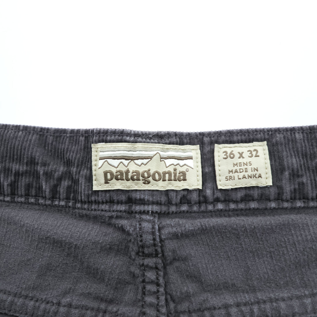 Patagonia Corduroy Pants Charcoal Gray Organic Cotton Straight Leg 36x32 Made in Sri Lanka