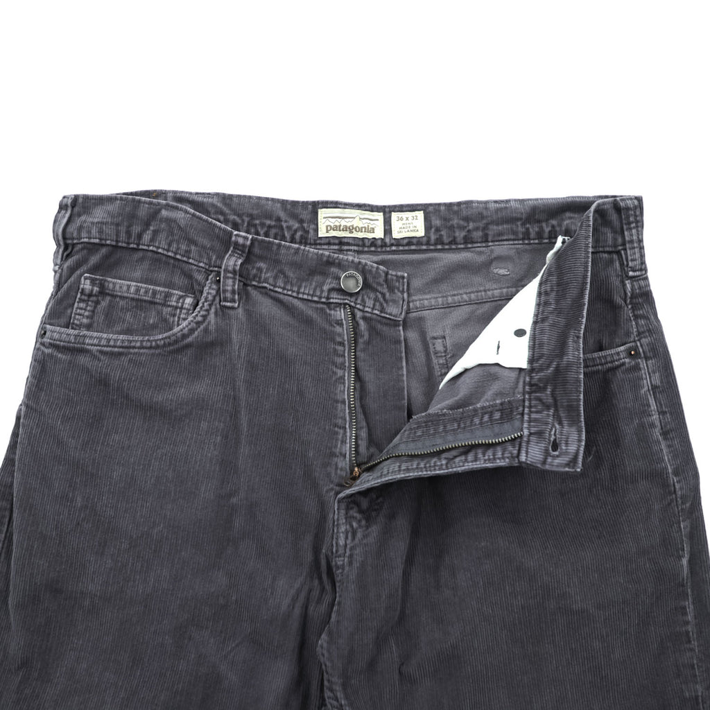 Patagonia Corduroy Pants Charcoal Gray Organic Cotton Straight Leg 36x32 Made in Sri Lanka