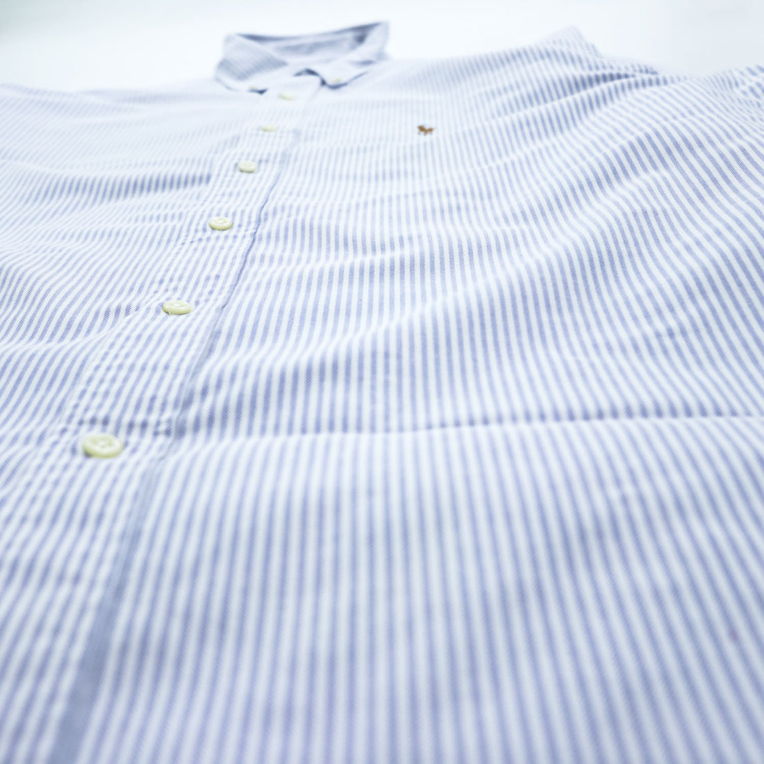 Ralph Lauren 90年代 YARMOUTH ヴィンテージ 長袖 ボタンダウンシャツ XL ブルー ホワイト オックスフォード ストライプ スモールポニー ロゴ 刺繍 ジャマイカ製