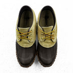 Danner Low Duck Shoes Duck Boots Beige Canvas Brown Rubber Steel Shank Made in Thailand US 10 D