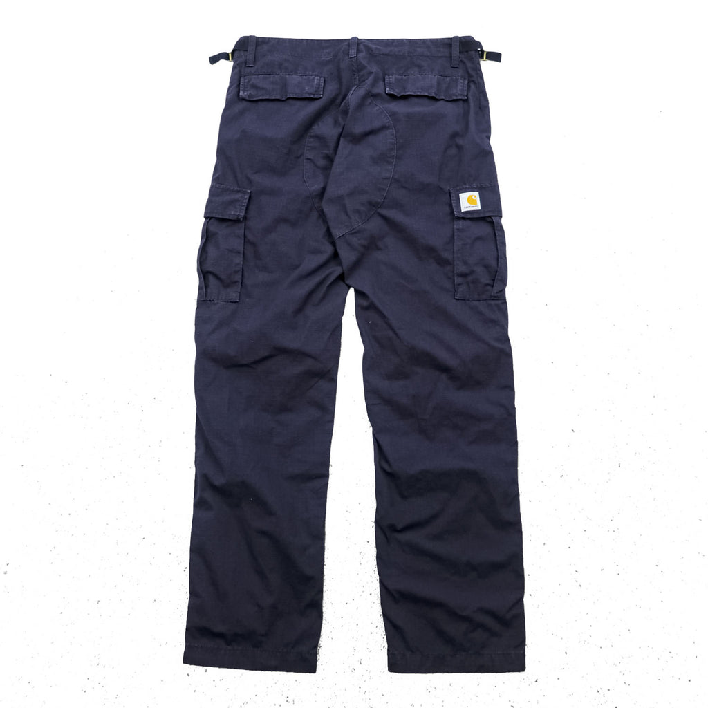 Carhartt WIP Aviation Pant Dark Navy Ripstop Cargo Pants Adjustable Waist 33x32