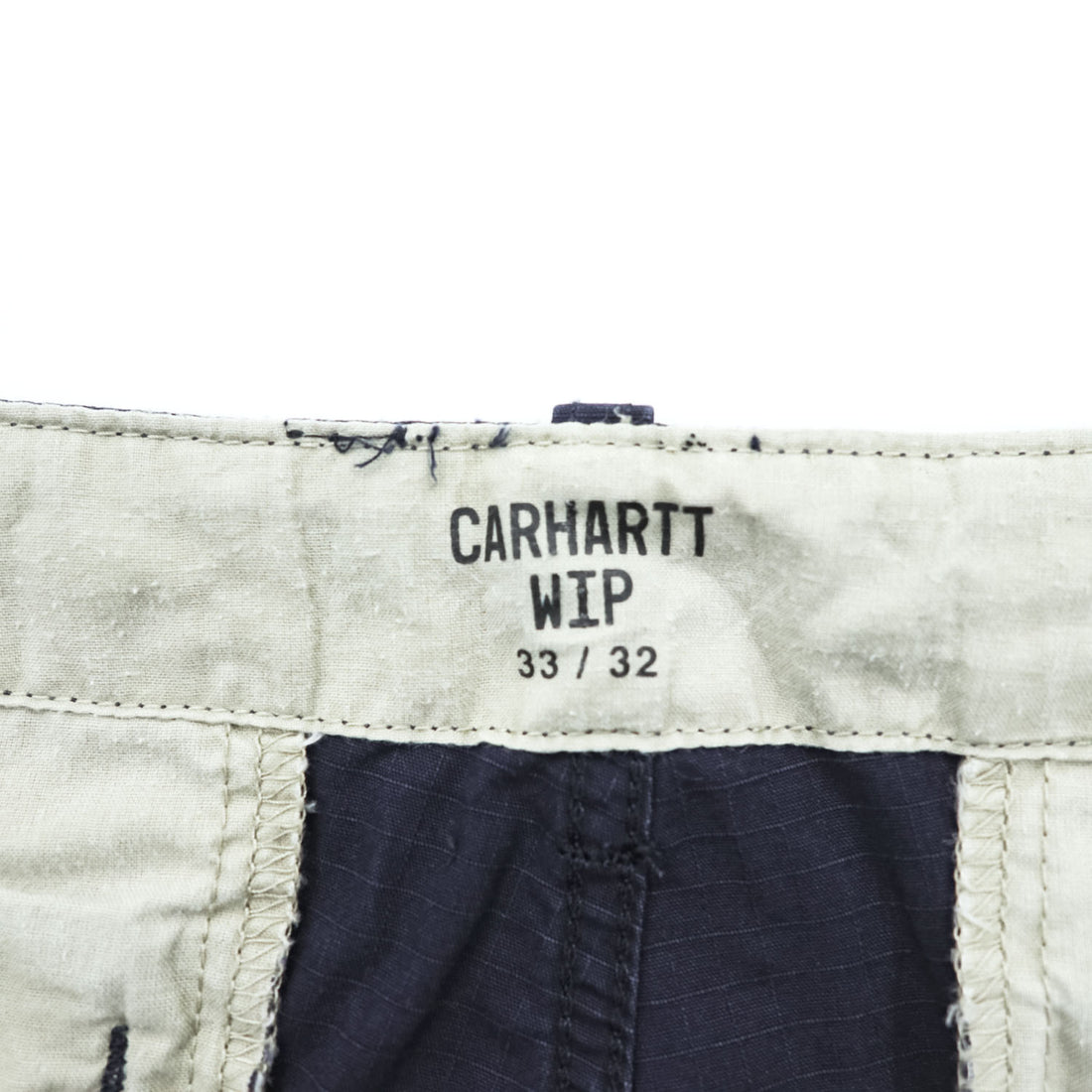 Carhartt WIP Aviation Pant Dark Navy Ripstop Cargo Pants Adjustable Waist 33x32