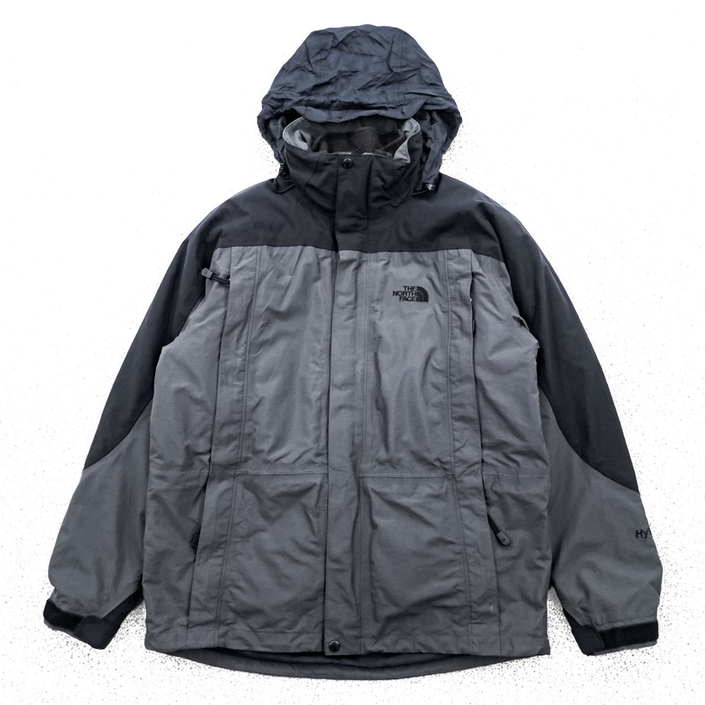 The North Face HyVent 3-in-1 Jacket Gray Black Removable Fleece Liner Hooded Men’s M
