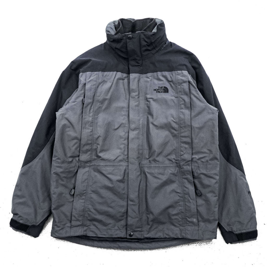 The North Face HyVent 3-in-1 Jacket Gray Black Removable Fleece Liner Hooded Men’s M