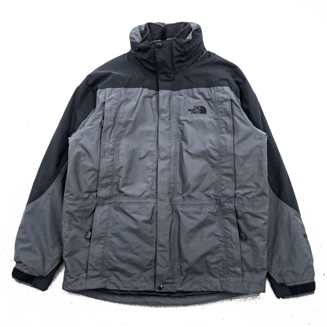 The North Face HyVent 3-in-1 Jacket Gray Black Removable Fleece Liner Hooded Men’s M