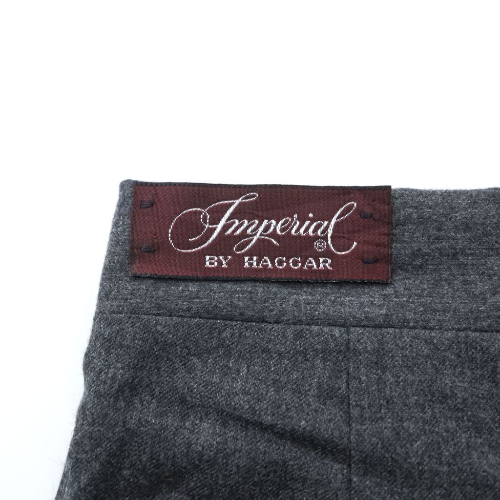 Imperial BY HAGGAR 90年代 ヴィンテージ USA製 ワイドスラックス パンツ トラウザーズ L グレー センタープレス ウール