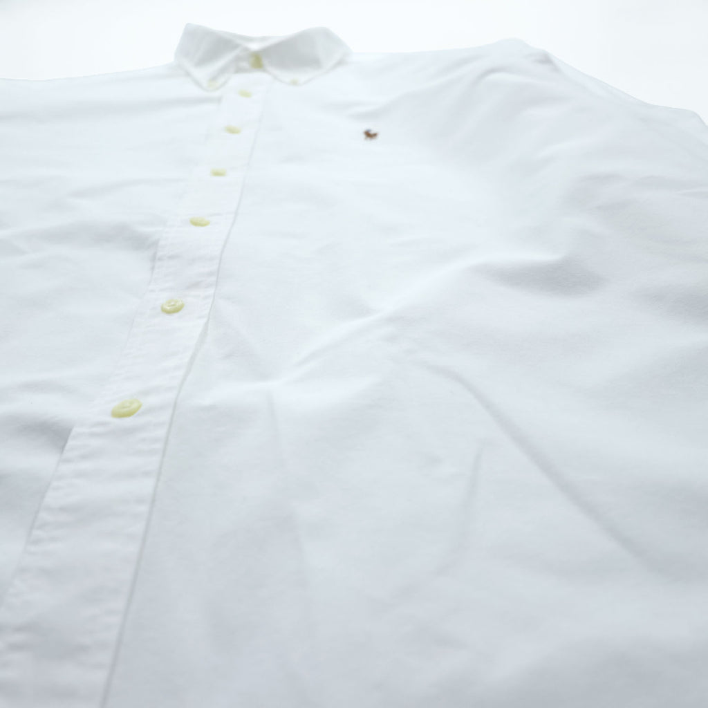 Ralph Lauren 90年代 YARMOUTH ヴィンテージ 長袖 ボタンダウンシャツ XXL ホワイト オックスフォード スモールポニー ロゴ 刺繍