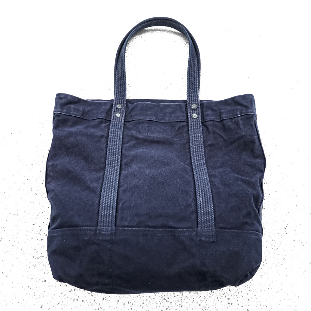 Polo Ralph Lauren ヴィンテージ加工 ビッグポニー 刺繍 キャンバス トートバッグ ネイビー ジップトップ開閉