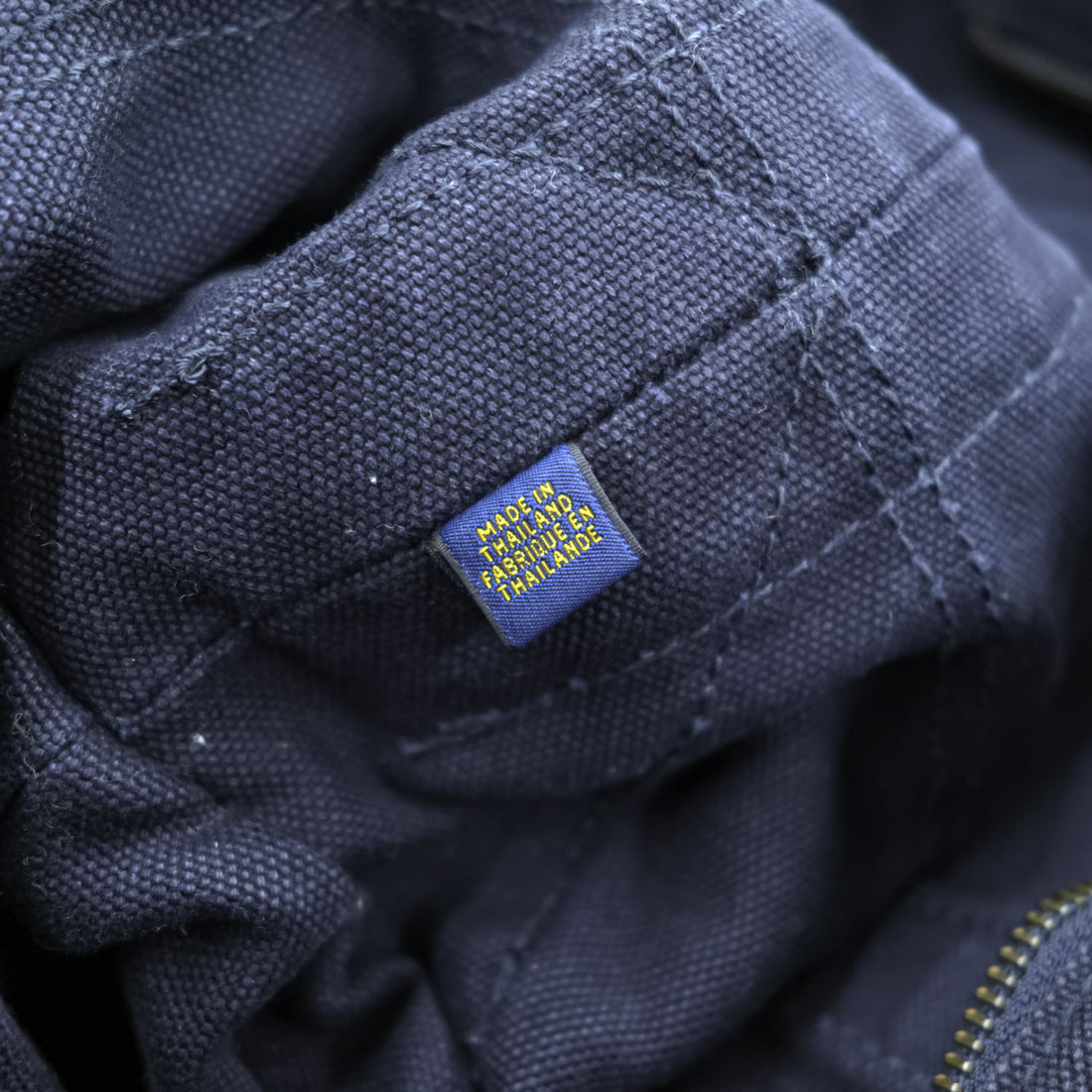 Polo Ralph Lauren ヴィンテージ加工 ビッグポニー 刺繍 キャンバス トートバッグ ネイビー ジップトップ開閉