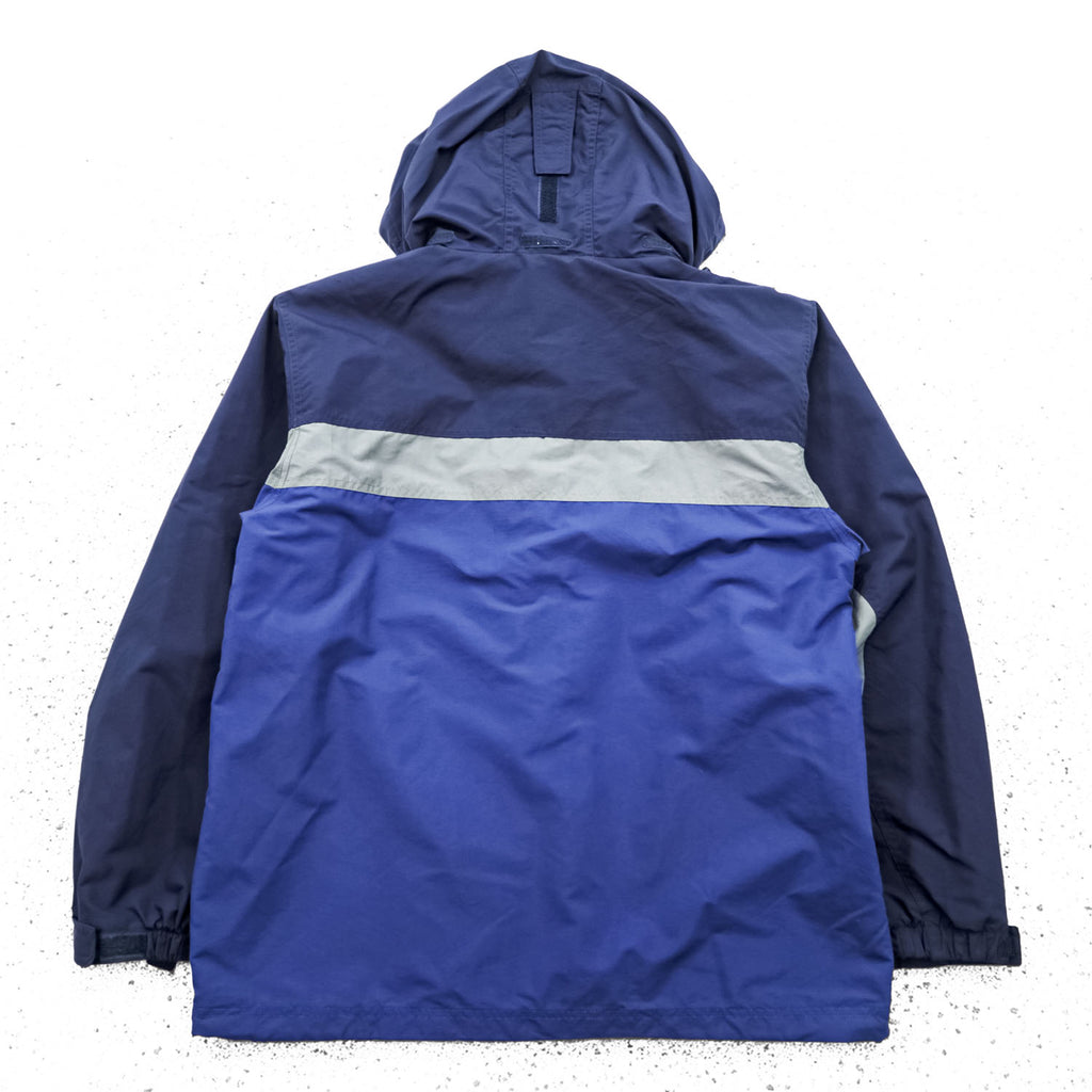 L.L.Bean Hooded Nylon Jacket Blue Navy Reflective Stripe Outdoor Jacket Men’s M
