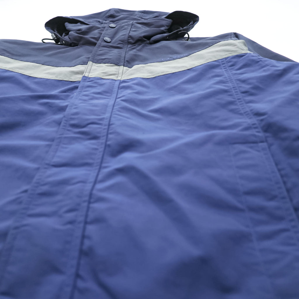 L.L.Bean Hooded Nylon Jacket Blue Navy Reflective Stripe Outdoor Jacket Men’s M