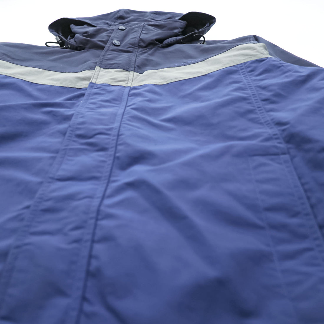 L.L.Bean Hooded Nylon Jacket Blue Navy Reflective Stripe Outdoor Jacket Men’s M